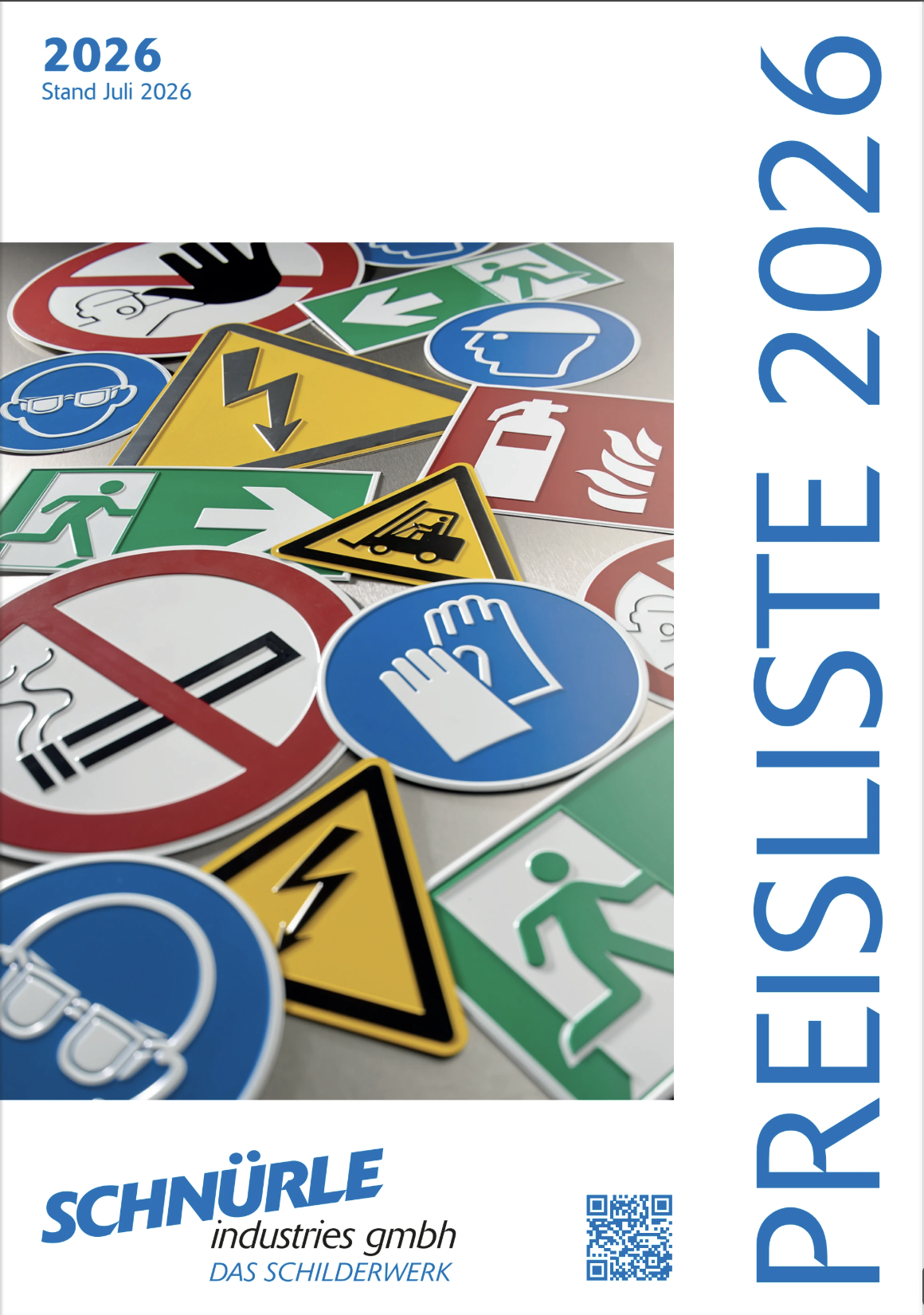 Cover der aktuellen Preisliste 2026 von SCHNÜRLE industries gmbh.
